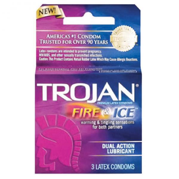 Condones de látex lubricados con hielo y fuego Trojan