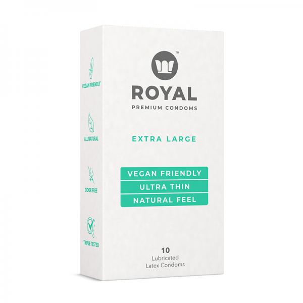 Royal Condom Preservativos veganos extra grandes, paquete de 10